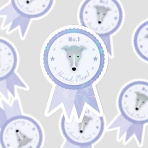 Adesivo fustellato n. 1 per amanti delle mamme con levriero e vetro rotto olografico / Regalo per lei / Festa della mamma / Medaglia / Amante degli adesivi