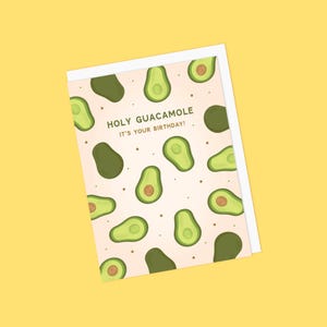 Niedliche Geburtstagskarte Punny Avocado Avo - Holy Guacamole It's Your Birthday! - Innen leer