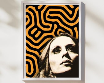 Fairuz Modern Poster - Fairuz Lebanese Singer Digital Art Print - Fairuz Wall hangings - Lebanon Gift - Fairuz Portrait - Beirut Visual Art
