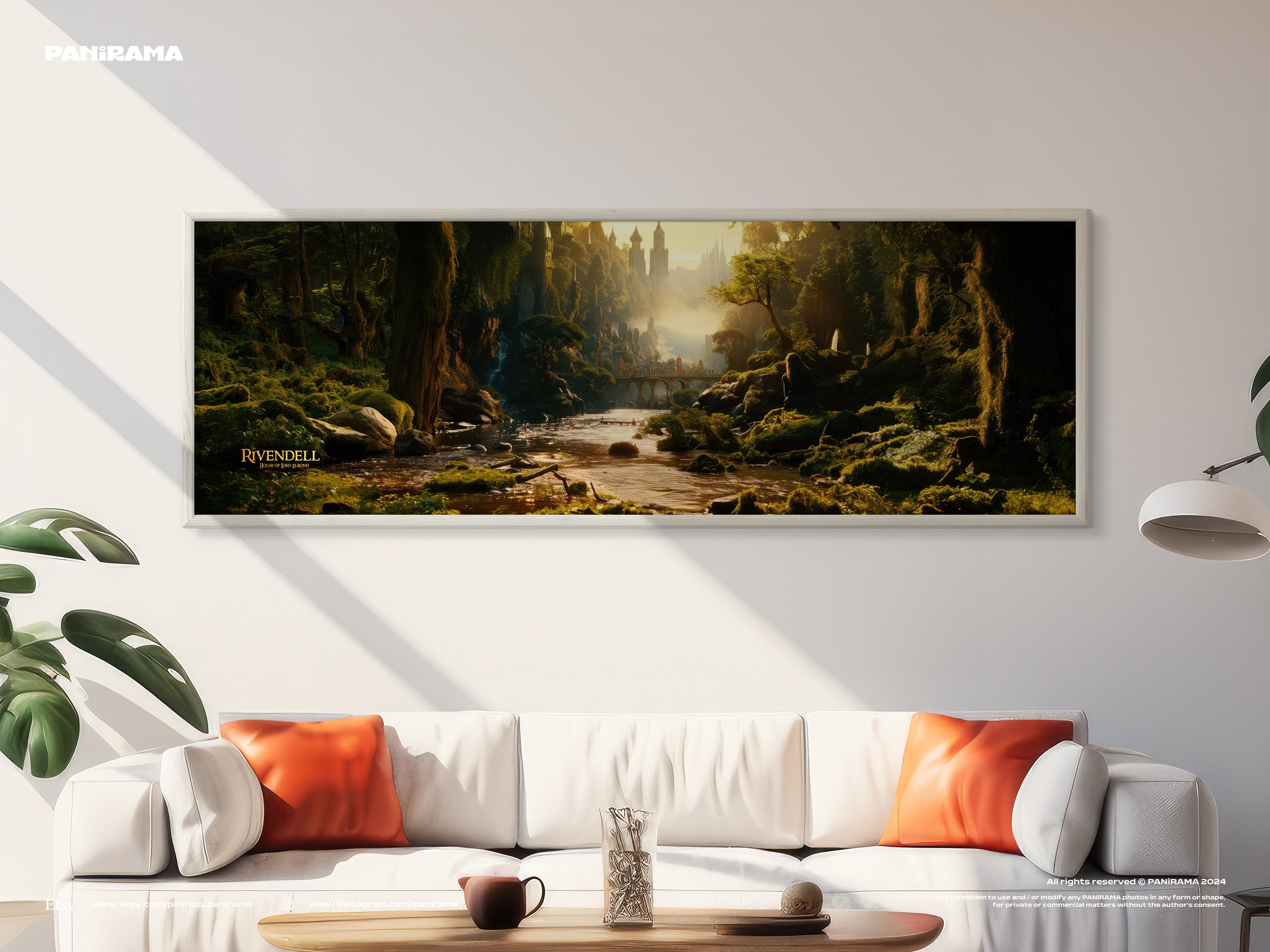 Extra Large Panorama of Rivendell, Lord of the Rings. Digital PRINT ...