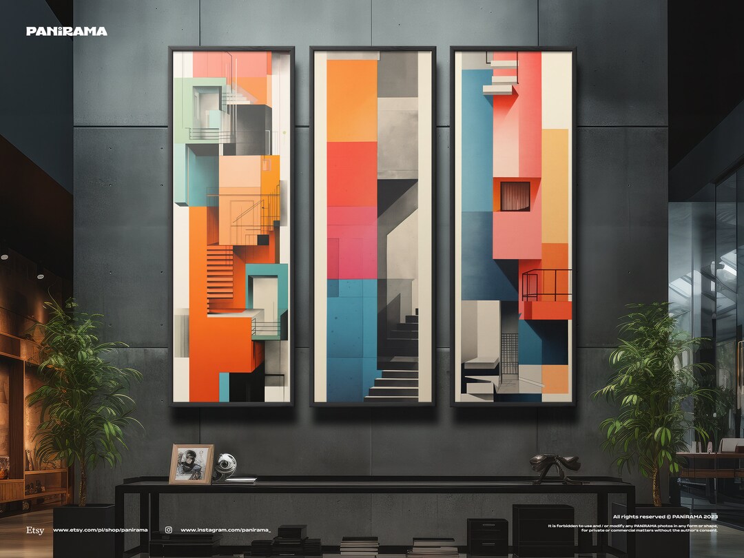Set of 3 Modern City Architecture Prints. Print Set Wall Art. Extra ...