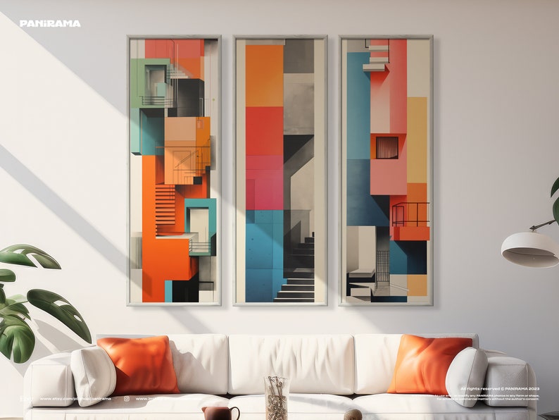 Set of 3 Modern City Architecture Prints. Print Set Wall Art. Extra ...