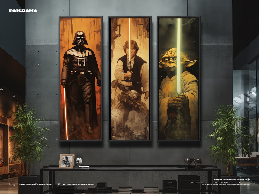 Set of 3 Star Wars Prints. Print Set Wall Art. Extra Large Panorama ...