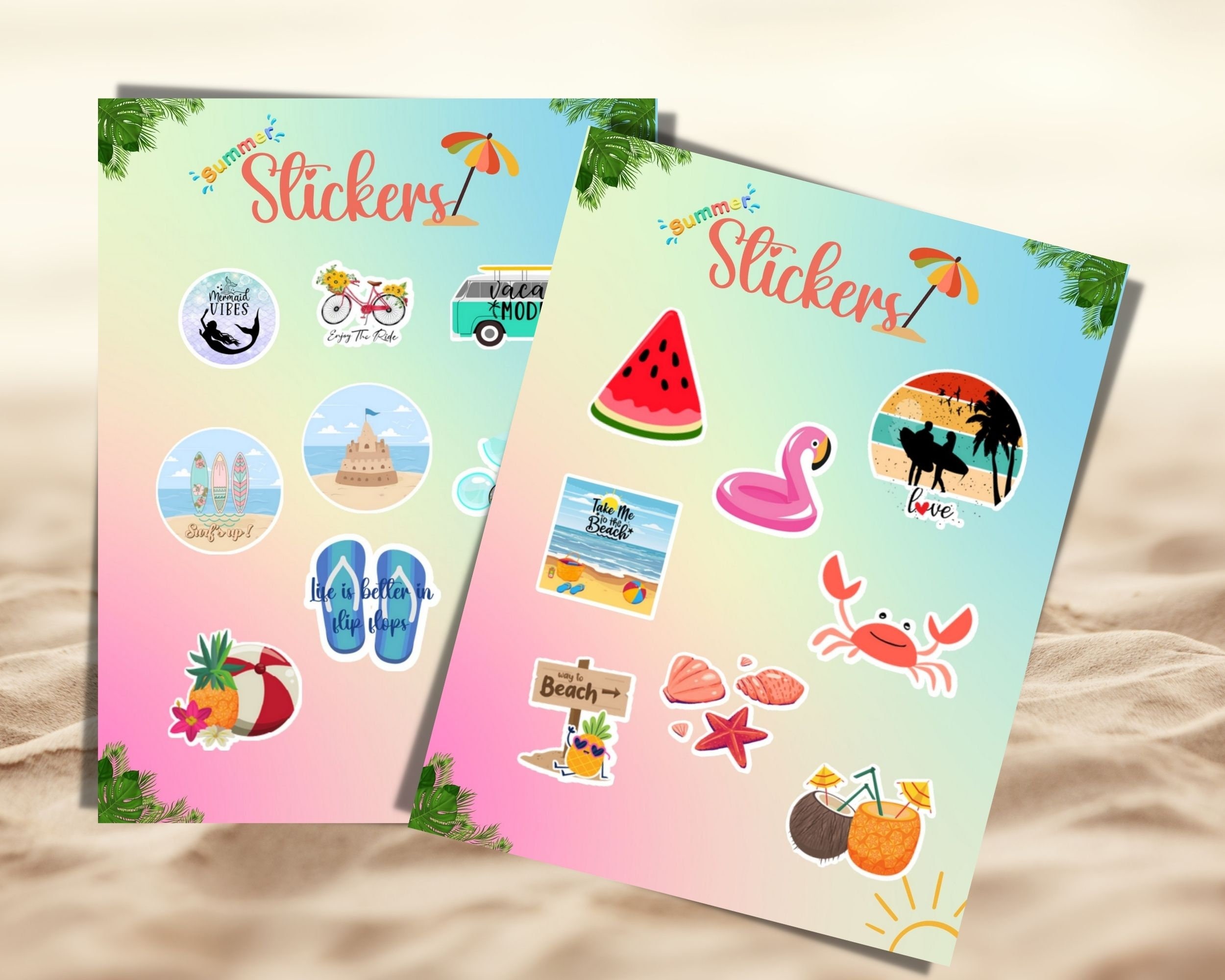 Printable Summer Stickers I Summer Stickers for Journals I Stickers for ...