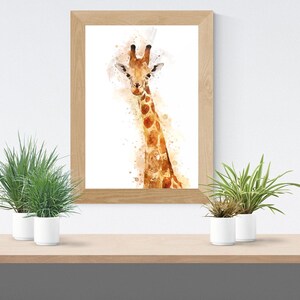 Whimsical Watercolor Giraffe Digital Art Print