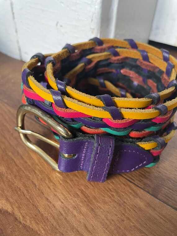 Vintage Leather Rainbow Multi-color Country Style Boho 90 display picture 2