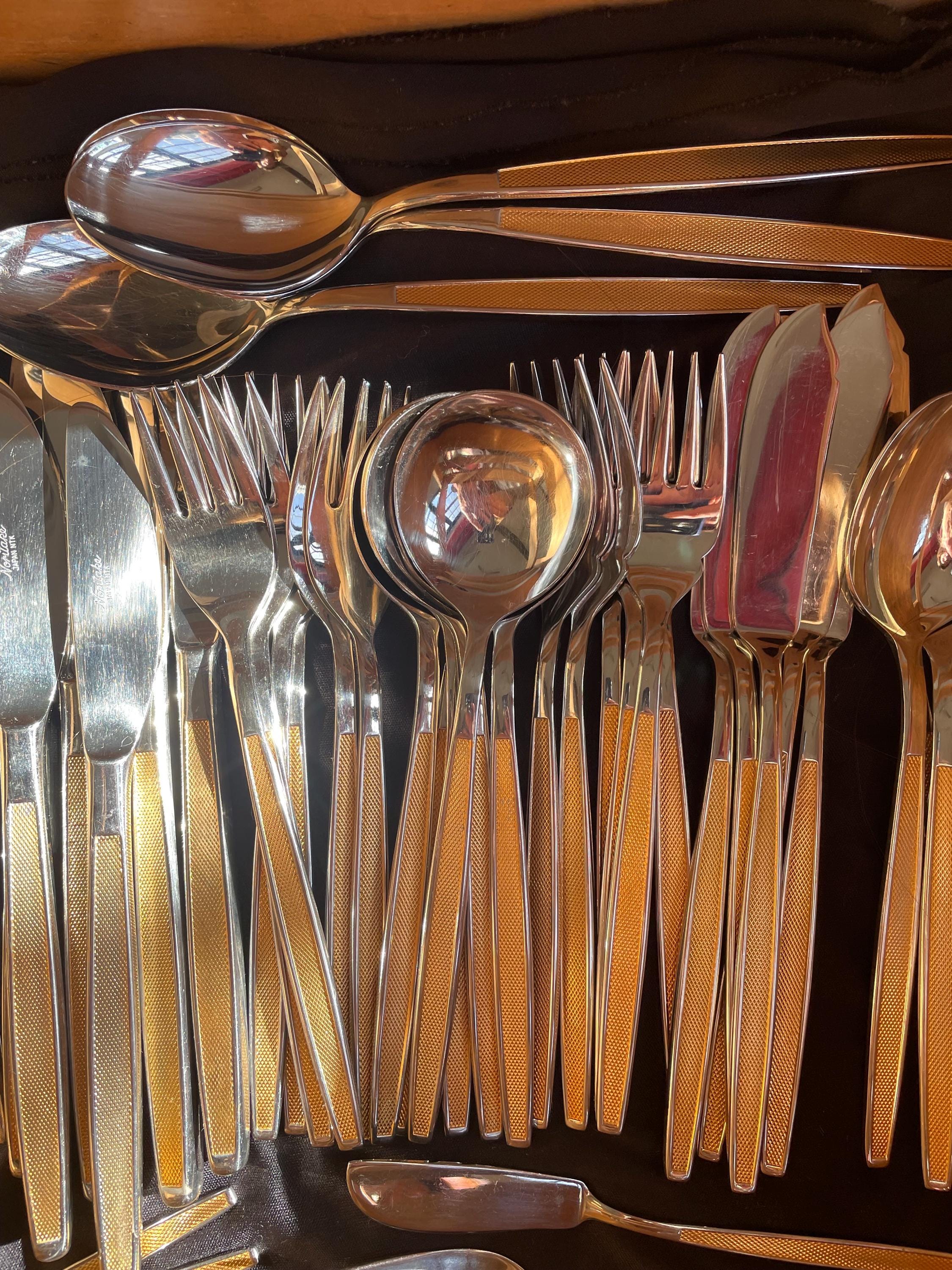 Noritake Gold Plated and Stainless Steele Flatware, Discontinued