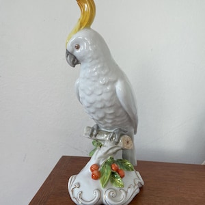 Vista Alegre Cockatoo Parrot  9&quot;H Portuguese Porcelain