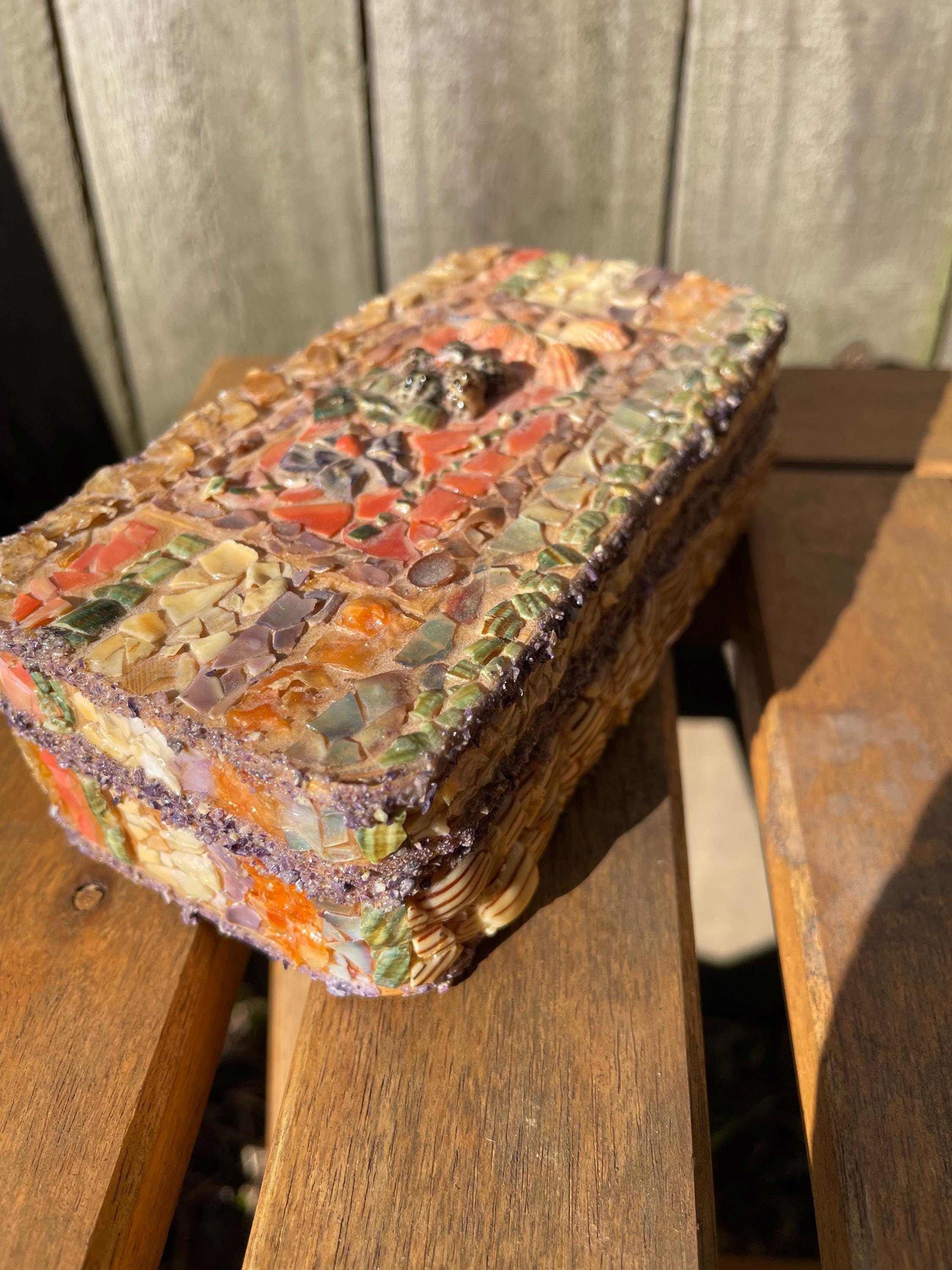 Vintage Mid Century Shell and Abalone Jewellery Box - Etsy