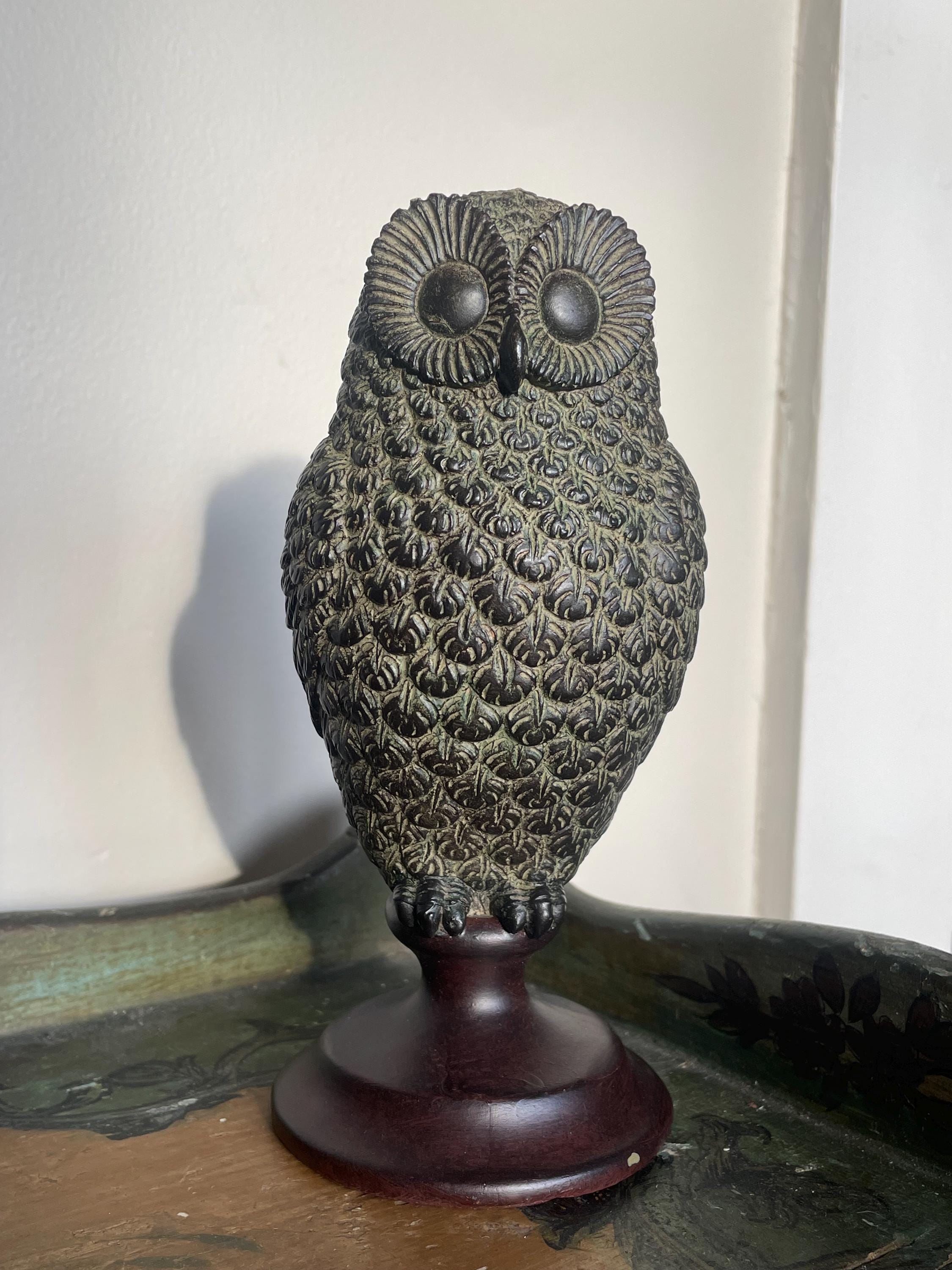 Vintage wooden Owl figurine by Morgan & Finch