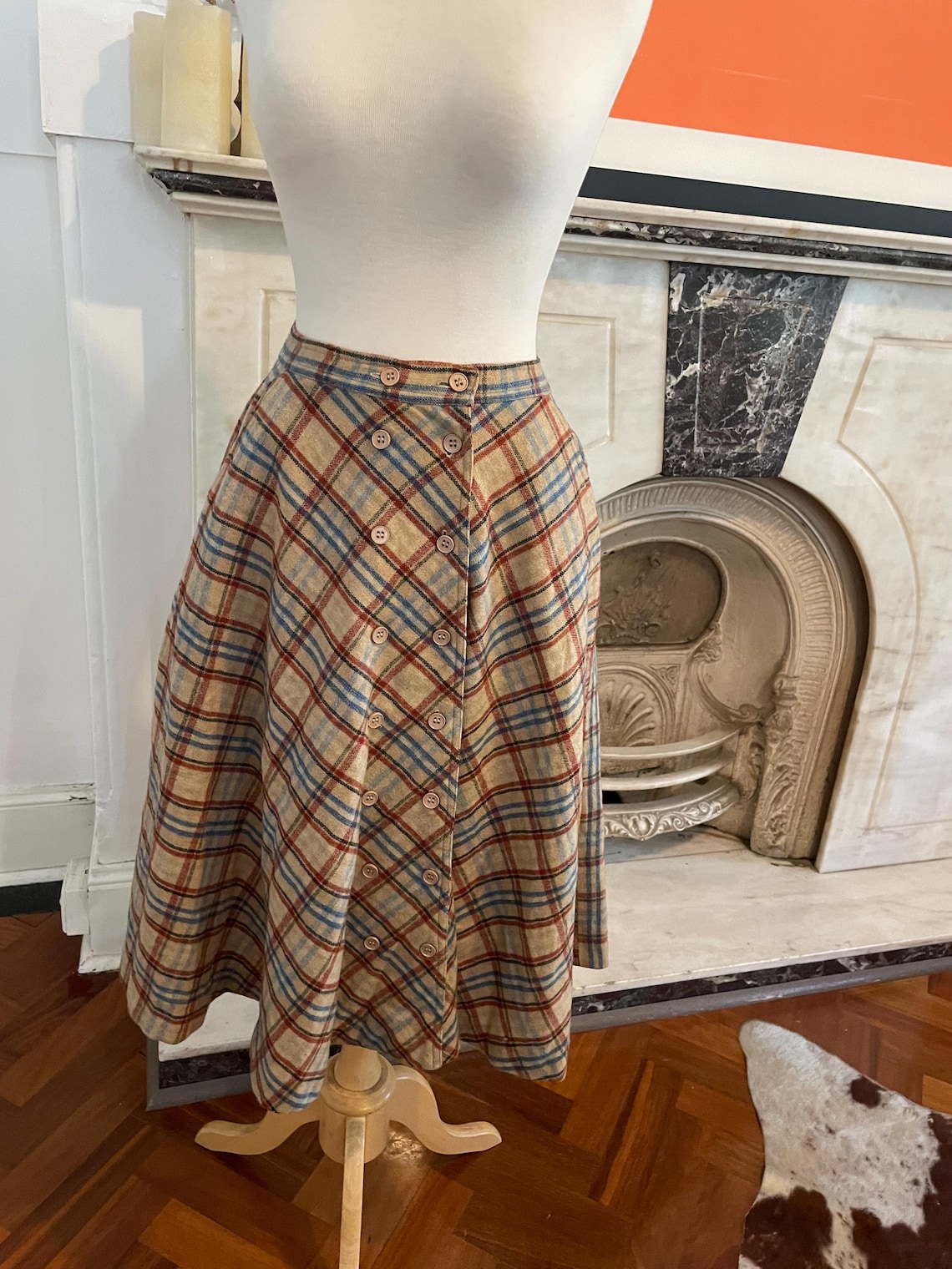 Retro Plaid Lace Skirt