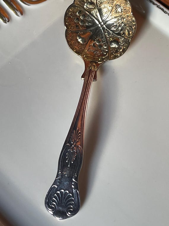 英国】キングスパターンのベリーサーバー / ベリースプーン【シルバー