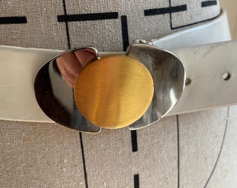 Vintage Calderon White leather belt