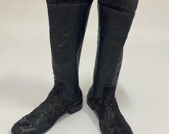 Spanish hand made Brushed cowhide boots size 37.5 Eu, never worn from the early 2000’s