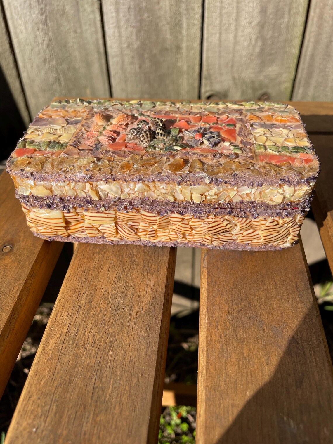 Vintage Mid Century Shell and Abalone Jewellery Box - Etsy