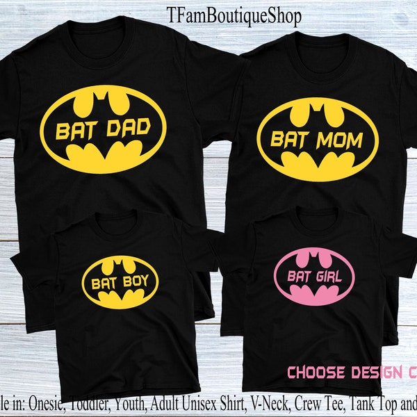 Custom Bat Family Shirts, Bat Mom Shirt, Bat Dad Tee, Bat Boy, Personalize shirts, Bat Girl, Matching shirts, Bat Girl Tee, Birthday Shirts