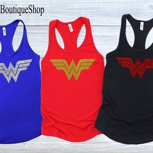 Glitter Women Running Workout Tank Top, Super Hero, Custom tank tops, Personalize, Hero Costume, Halloween Shirt, Halloween Work Party