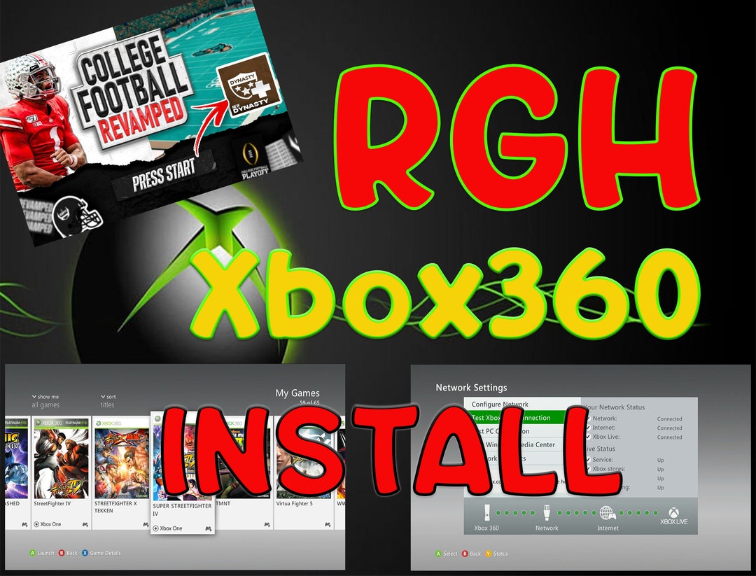 RGH 3, Xbox 360, RGH3 Install Send in Service Console Not Included College Revamp Ncaa 14 Mod