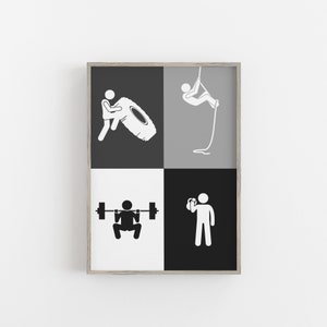 Crossfit Poster for print | Digital Download | Crossfit Movements Poster | Crossfit Exercise Poster | Home Gym Poster | Gym banners