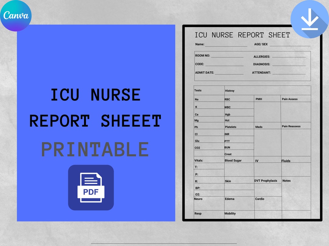 icu-nurse-report-sheet-icu-brain-sheet-nurse-report-sheet-etsy
