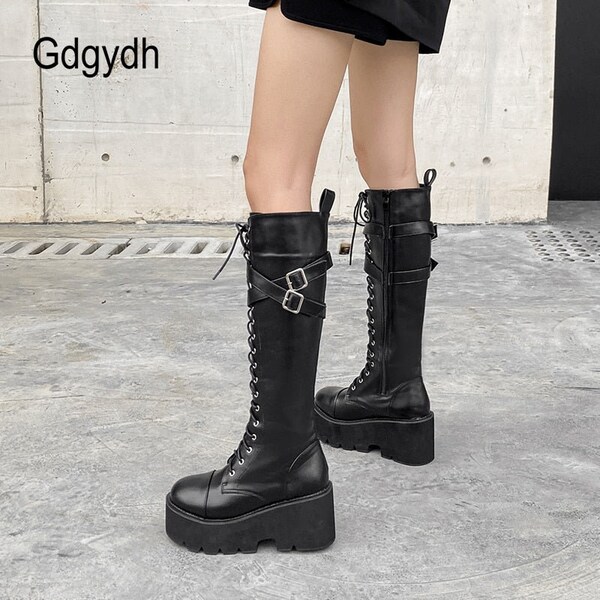 genuine leather knee high boots
