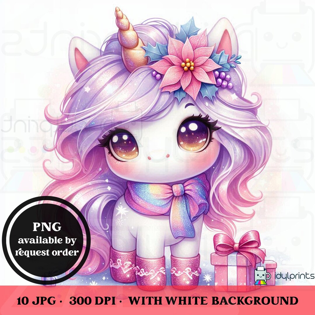 Watercolor Purple and Pink Baby Unicorn Clipart, Little Cute Unicorns ...