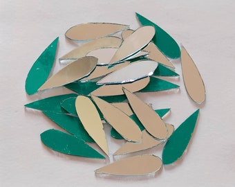 Almond Shape mirror pieces, Lippan Art Mirror, mirror embroidery, lippan art supplies, Lippan Art Kit