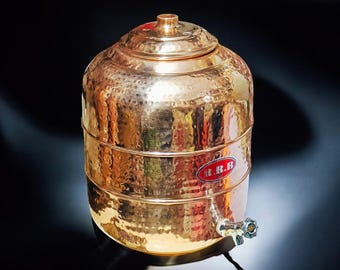 Pure Copper Water Dispenser, Handmade Hammered Copper Pitcher, Water Dispenser, Water Dispenser Jug