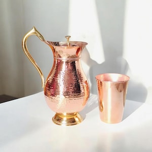 Pure Copper Water Jug, Mughlai Jug, Luxury Copper Mug, Yoga Water Jug, Handmade Copper Jug, Ayurveda Benefits Jug,