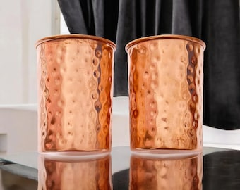 Pure Copper Tumbler Water Glass, Luxury Copper Mug Yoga Bottle, Handmade Copper Cup, Ayurveda Benefits Bottle, Gym Bottle,