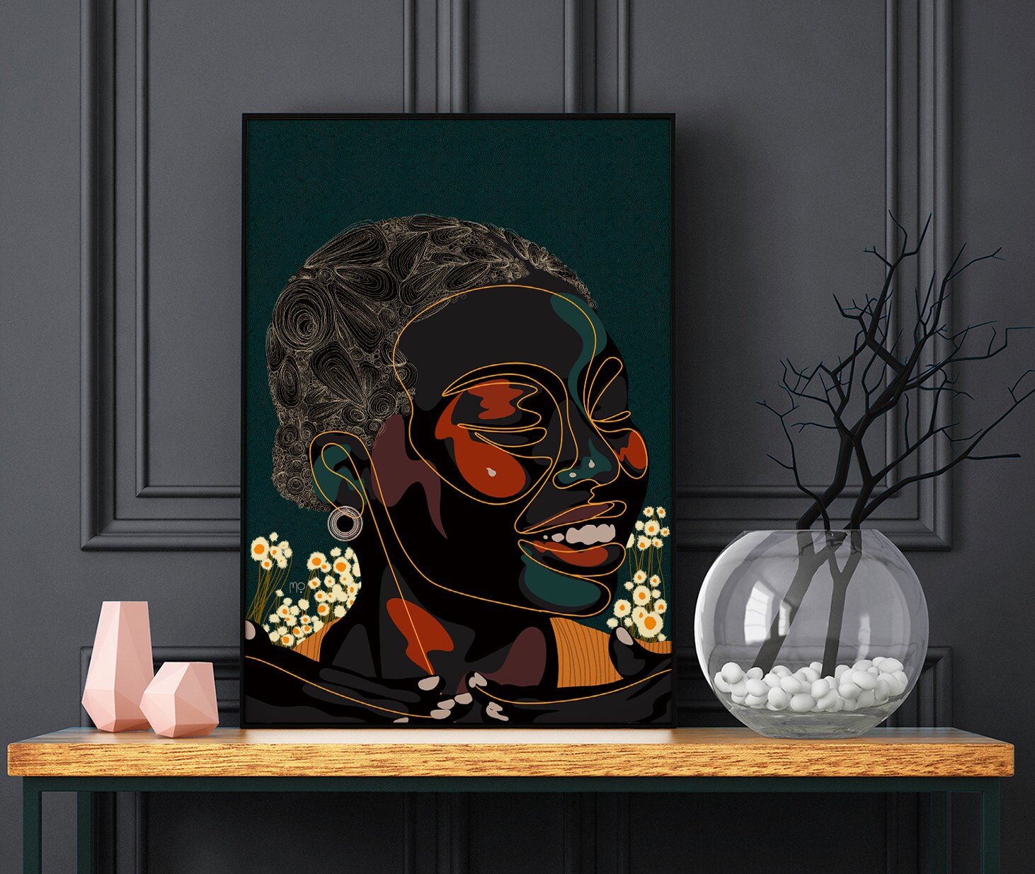Black Woman Art, Boho Black Woman Wall Art, 7 Black Girl Wall Art