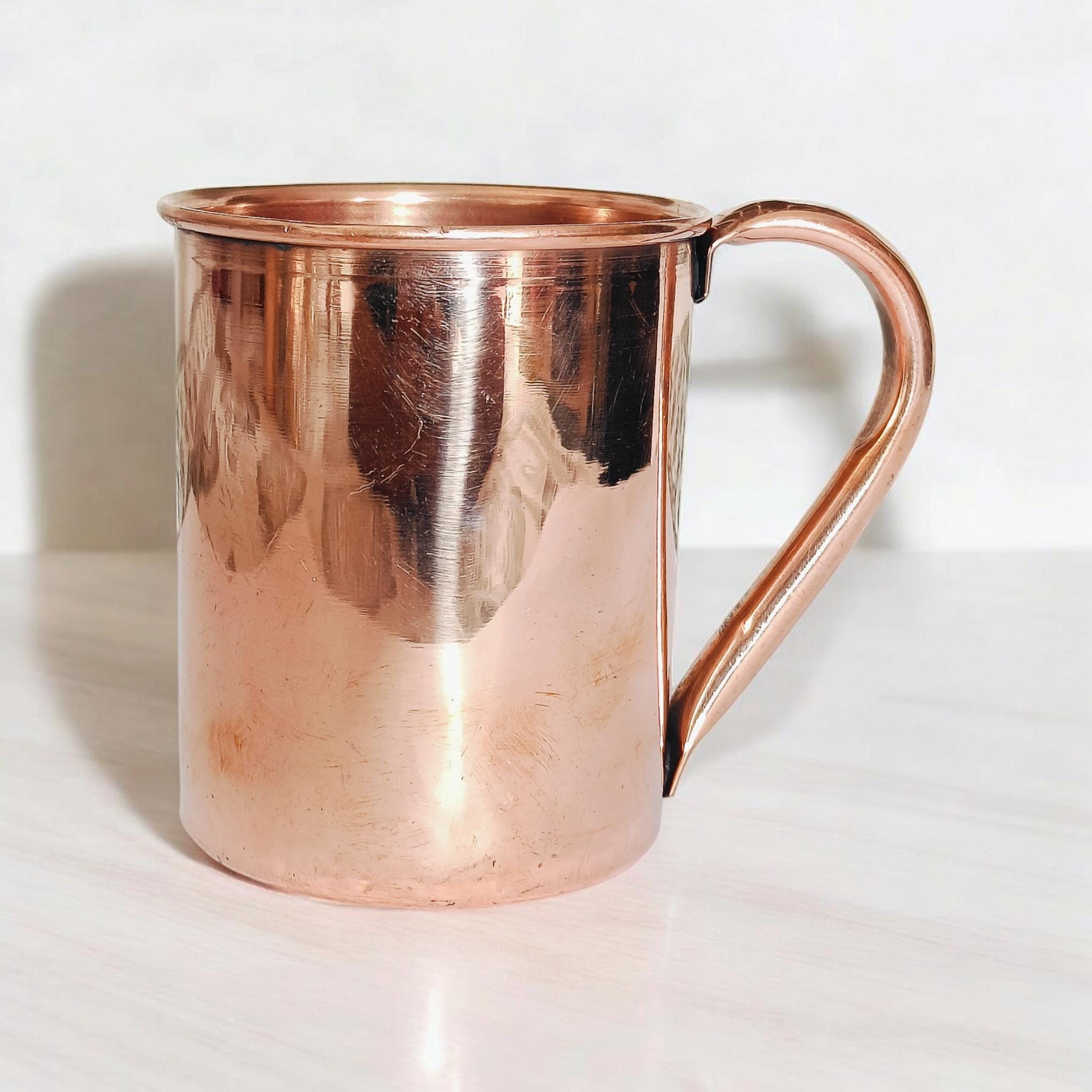 Verre à eau martelé à l'eau en cuivre pur, verre lisse, bénéfice pour la