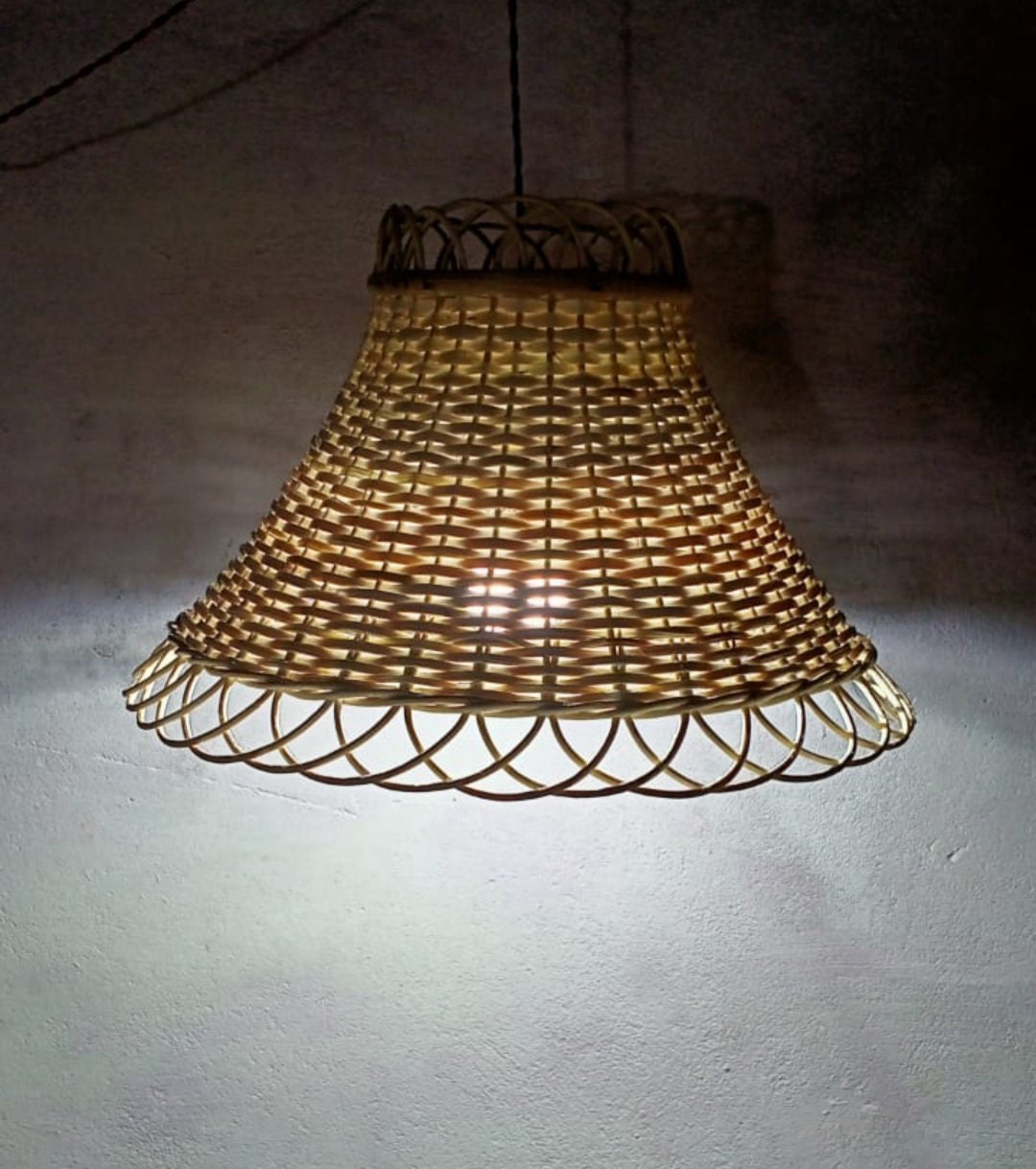 Woven Hanging Pendant Light Natural/cane Pendant Light for - Etsy