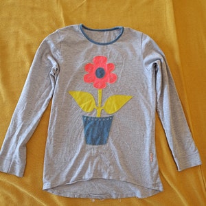 Flower power para niños Blusa gris 9 años imagen 1