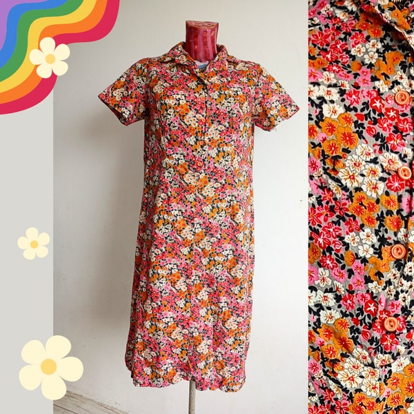 Vintage Dress Colorful Floral 60s