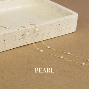 Dainty 925 Sterling Silver Pearl Necklace, Minimalist Freshwater Pearl Choker, Pearl Beaded Chain, Handmade Jewelry Gift for Her