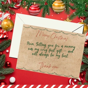 Carta de Natal/cartão de Natal para mamãe/Mamãe e Natal/cartão de Natal/Casar com mãe de Natal
