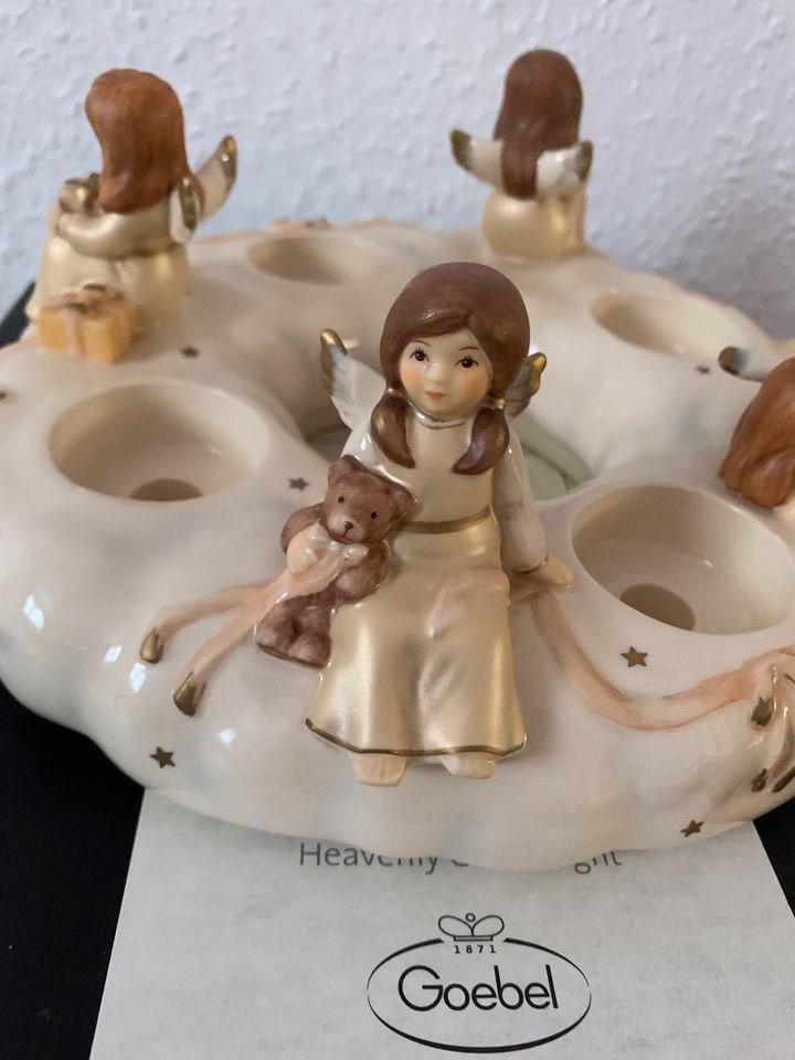 Himmlischer Etsy Figure Advent Candlelight Tealights Adventskranz Heavenly Weihnacht Kerzenschein - Teelichtern Goebel Christmas Angel Wreath