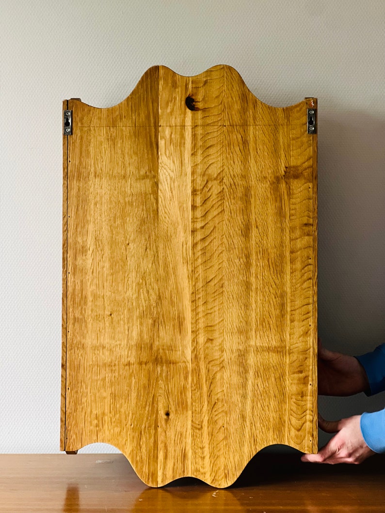 Vintage Dutch Wall Hanging Apothecary Wood and Glass