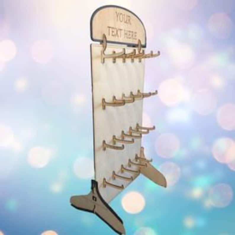 Keyring Display Stand. Light Birch Finish. Large Personalised Point of