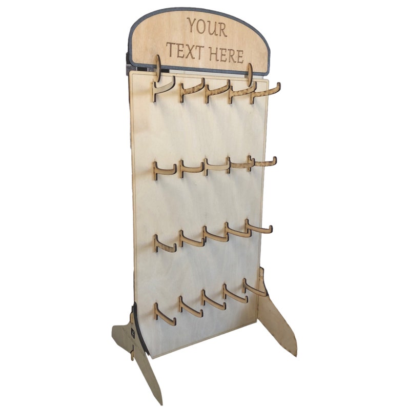 Keyring Display Stand. Light Birch Finish. Large Personalised Point of