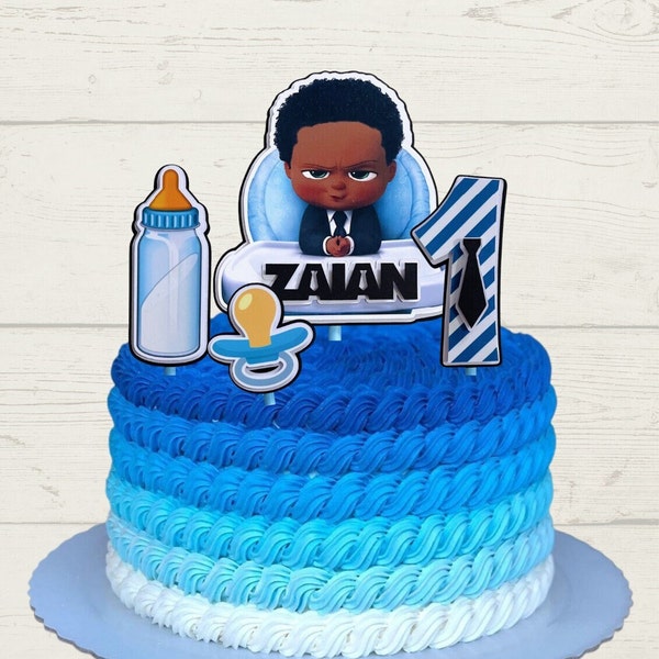 Boss Baby cake topper / light or black skin / 4 pieces.