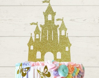 Castle Cake Topper / 5 pieces / glitter card / Next day shipping.