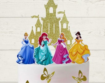 Princess Cake Topper / Castle / 9 pieces.