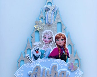 Frozen cake topper / any name / any age.