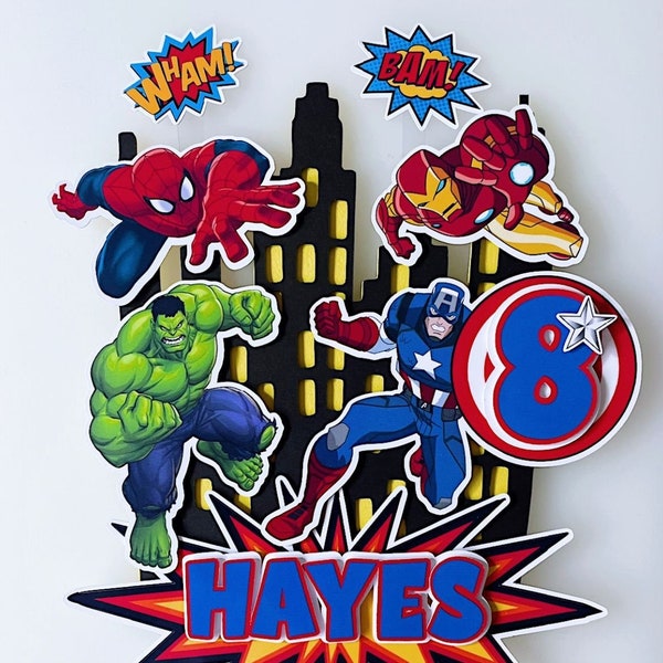 Superhero cake topper / any name / any age.