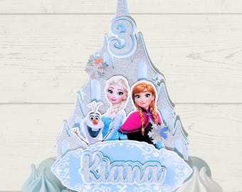 Adorno para tarta de Frozen / cualquier nombre / cualquier edad.