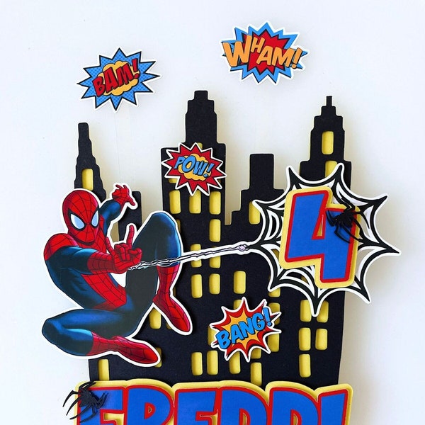 Spider Man cake topper /any name, any age.