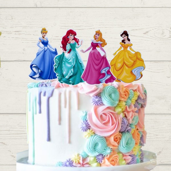 Princess Cake Topper / 4 stuks / Verzending volgende dag.