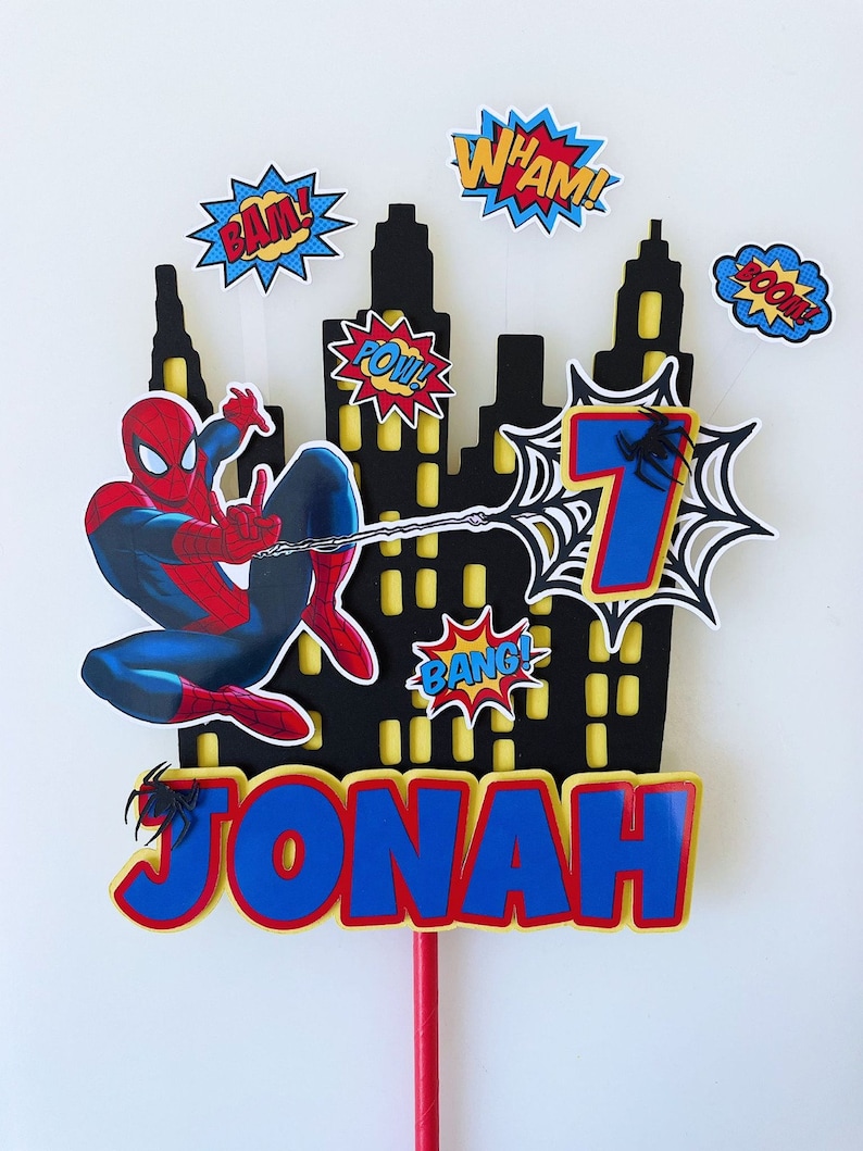 Spider Man cake topper /any name, any age. image 4